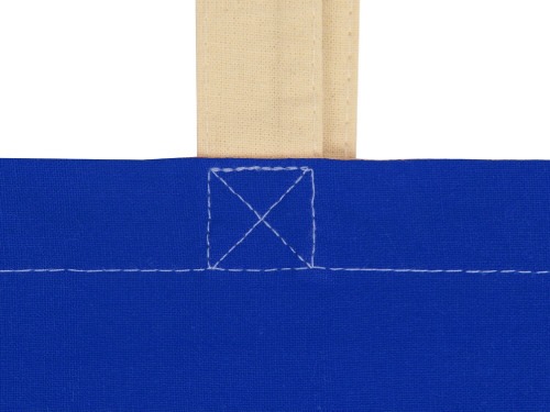Сумка для шопинга Twin двухцветная из хлопка, 180 г/м2, синий/натуральный (P)
