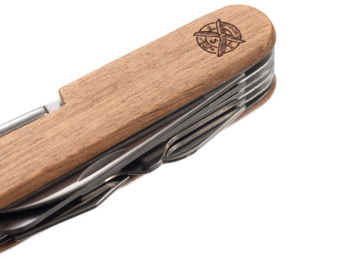 Нож перочинный Stinger, 89 мм, 15 функций, материал рукояти: древесина сапеле